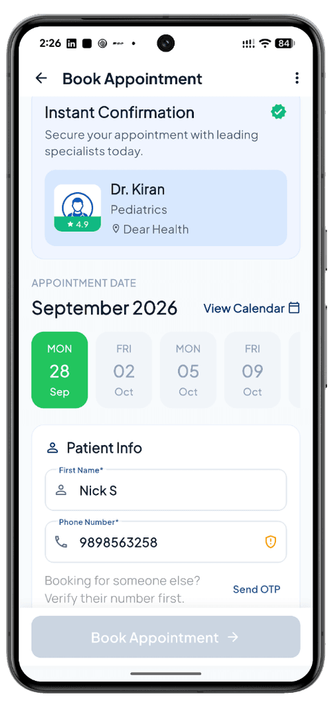 RH+ Agent Assisted Booking Screen
